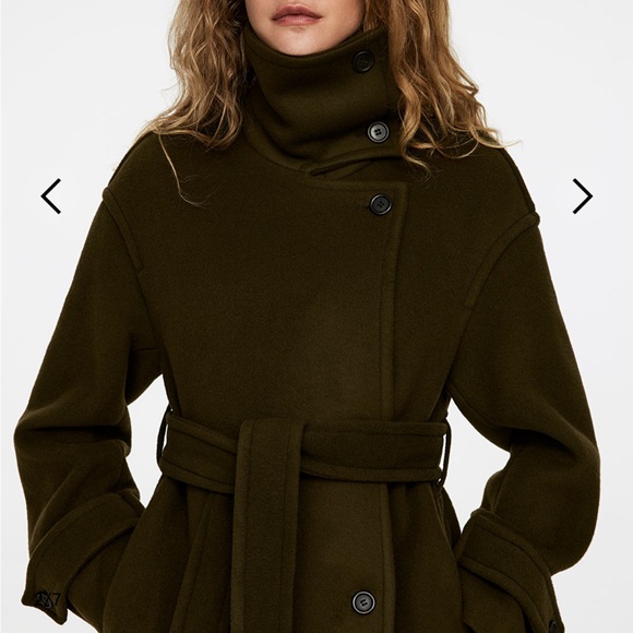 NWT Arket Oversized Belted Wool Trench Coat Size 0 - Picture 2 of 8